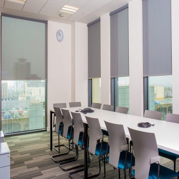Blackout Navy Blue Roller Blinds for working spaces