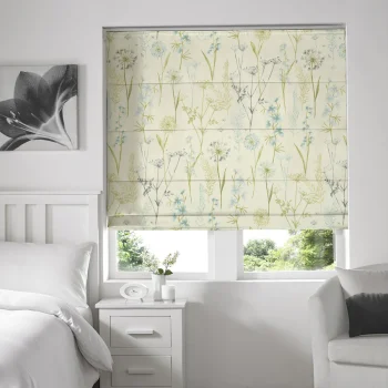 Wild Flower Made to Measure Roman Blind Teal