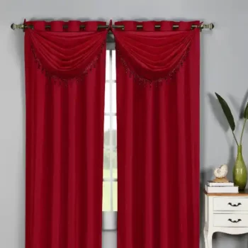 Red Window Silk Curtains