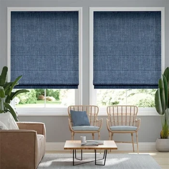 Textured Blue Roman Blinds in Abu Dhabi